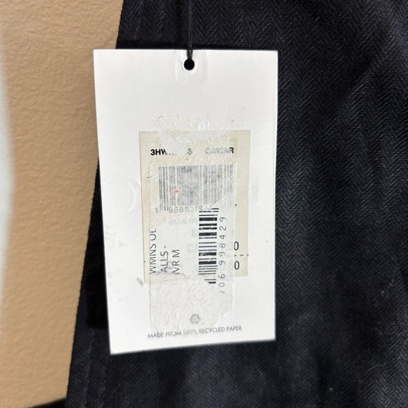 HURLEY Sz M Short Overalls 50% Cotton 50% Linen Blend Adjustable Straps NEW - Picture 3 of 14